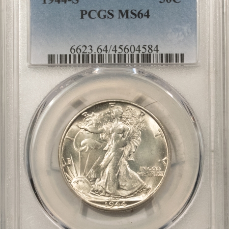 New Certified Coins 1944-S WALKING LIBERTY HALF DOLLAR – PCGS MS-64 LUSTROUS & FLASHY!