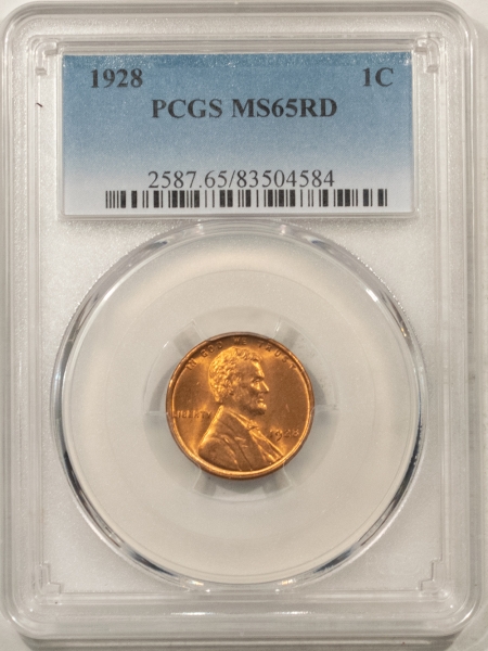 Lincoln Cents (Wheat) 1928 LINCOLN CENT – PCGS MS-65 RD, RED GEM!
