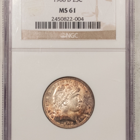 U.S. Certified Coins 1908-D BARBER QUARTER – NGC MS-61