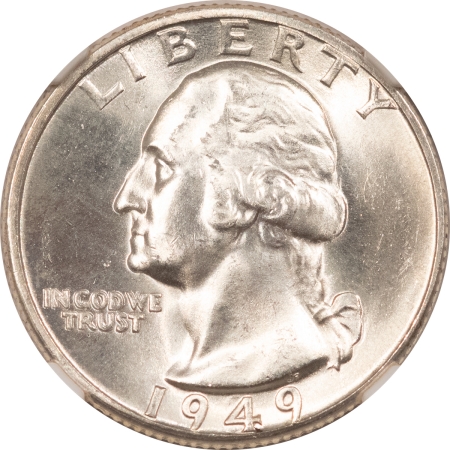 New Certified Coins 1949-D WASHINGTON QUARTER – NGC MS-65, WHITE GEM!