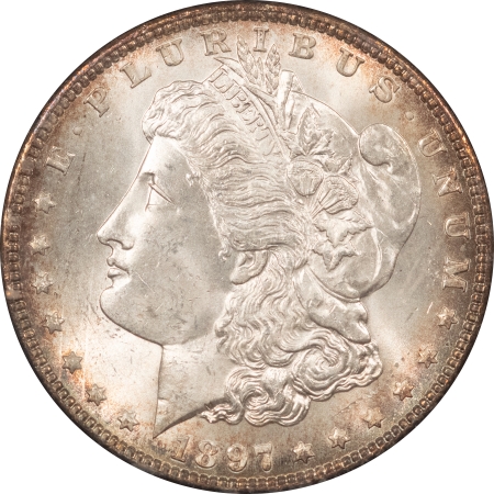 Morgan Dollars 1897 MORGAN DOLLAR – NGC MS-64, BLACK PARAMOUNT HOLDER, FRESH & PQ!