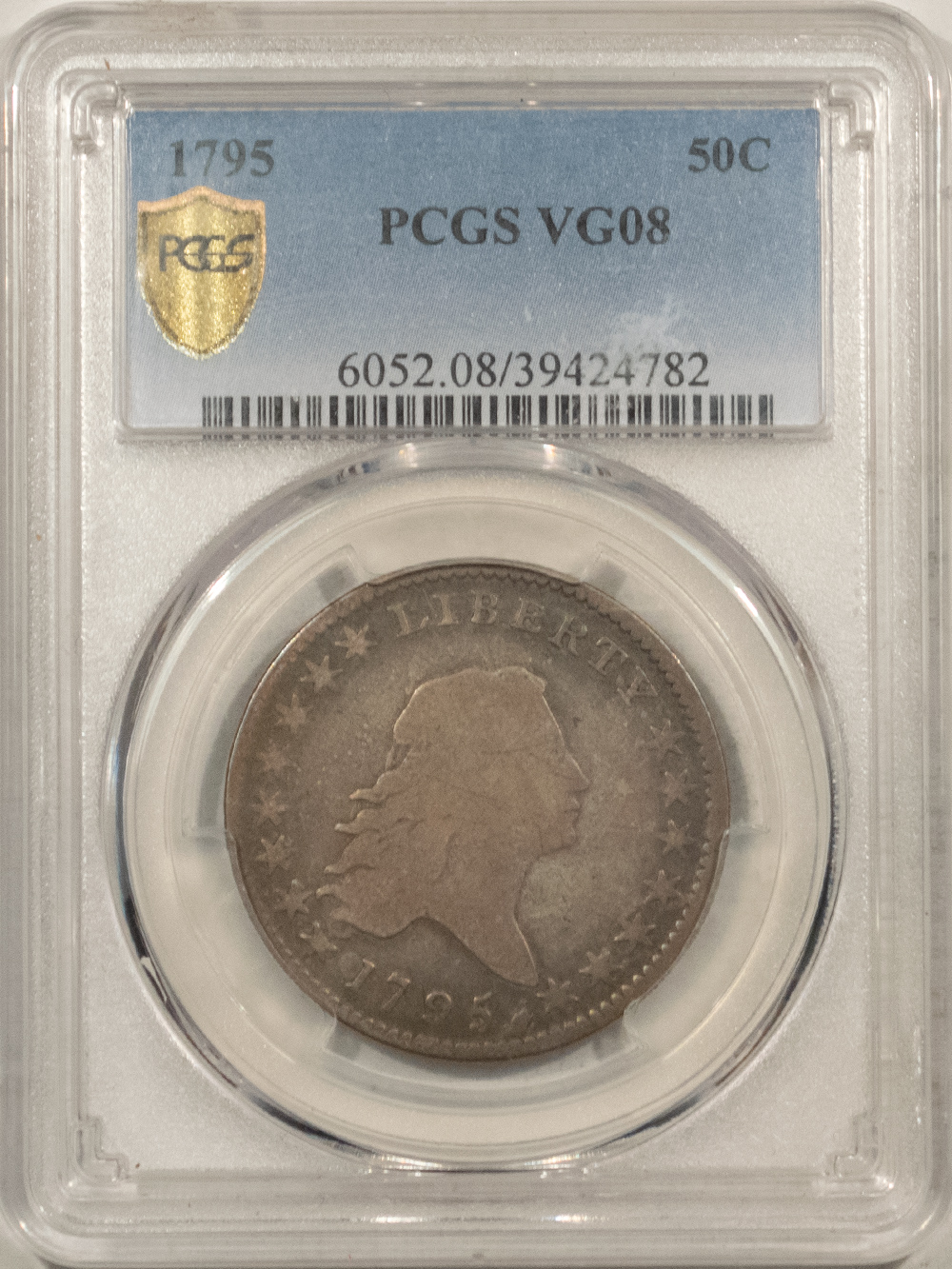 1795 FLOWING HAIR HALF DOLLAR - PCGS VG-8, SUPER ORIGINAL & PLEASING ...