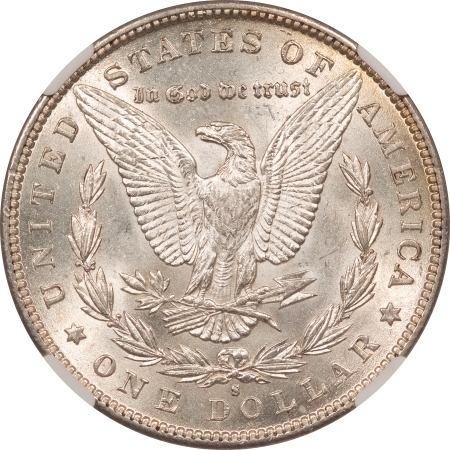 Dollars 1891-S MORGAN DOLLAR – NGC AU-58, FLASHY WHITE!