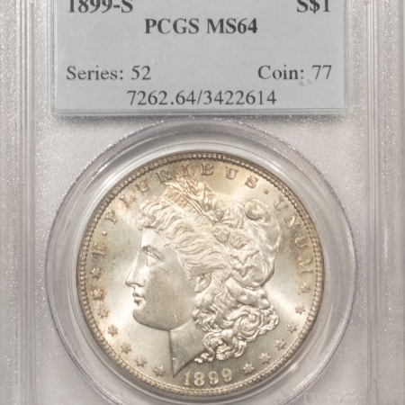 New Store Items 1899-S MORGAN DOLLAR – PCGS MS-64, FRESH & ATTRACTIVE, TOUGH DATE!