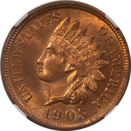 Indian 1905 INDIAN CENT – NGC MS-65 RB, PQ GEM & LOOKS FULL RED!