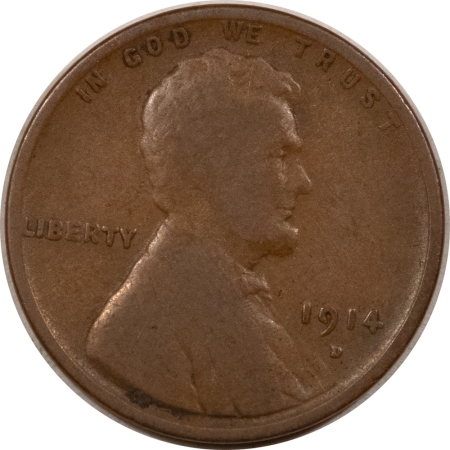 Lincoln Cents (Wheat) 1914-D LINCOLN CENT, PLEASING CIRCULATED EXAMPLE, KEY DATE!