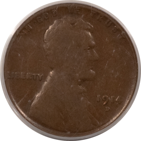 Lincoln Cents (Wheat) 1914-D LINCOLN CENT – PCGS VG-8, KEY DATE