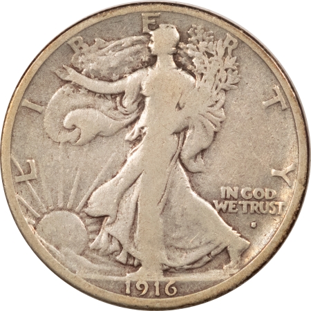 Half Dollars 1916-S WALKING LIBERTY HALF DOLLAR, PLEASING CIRCULATED EXAMPLE!