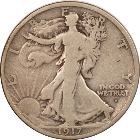 New Store Items 1917-D (OBVERSE) WALKING LIBERTY HALF DOLLAR, PLEASING CIRCULATED EXAMPLE! 