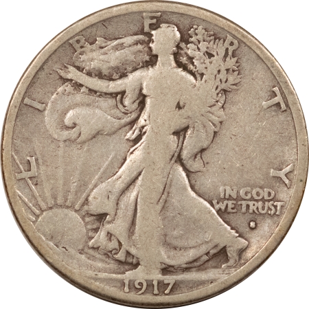 1917-S (OBVERSE) WALKING LIBERTY HALF DOLLAR, PLEASING CIRCULATED EXAMPLE!