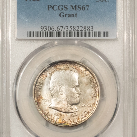 U.S. Certified Coins 1922 GRANT COMMEM HALF DOLLAR PCGS MS-67 SUPERB GEM & PRETTY!