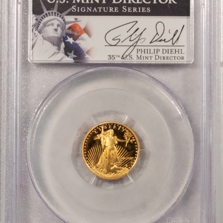 American Gold Eagles 1990-P $5 1/10 OZ PROOF AMERCIAN GOLD EAGLE – PCGS PR-69 DCAM, PHILIP DIEHL SIG