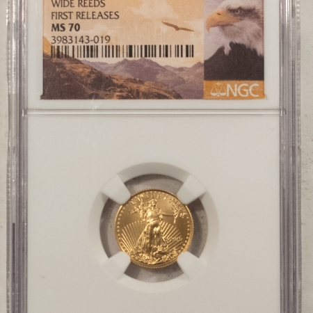 American Gold Eagles 2015 $5 1/10 OZ AMERCIAN GOLD EAGLE WIDE REEDS – NGC MS-70 FIRST RELEASES SCARCE