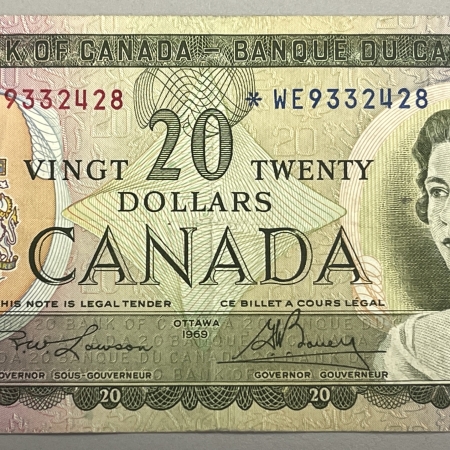 Other Numismatics 1969 CANADA $20 “BANK OF CANADA” STAR NOTE #BC-50bA, *WE, VERY FINE & SCARCE