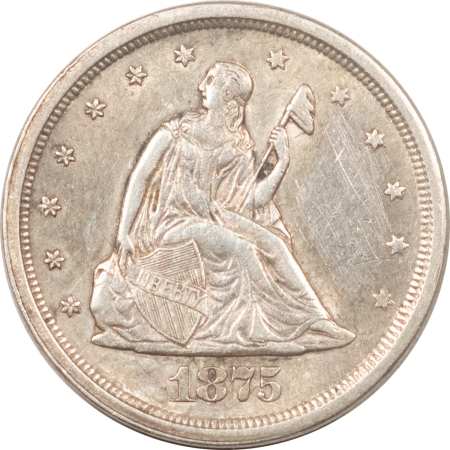 New Store Items 1875-S TWENTY CENT PIECE – NEARLY UNCIRCULATED, BUT HARSHLY CLEANED