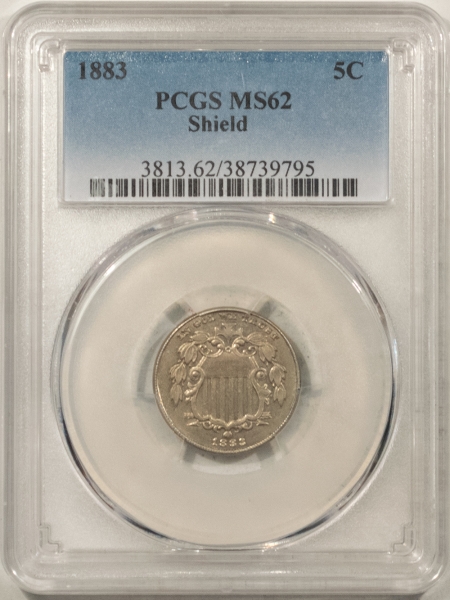 New Certified Coins 1883 SHIELD NICKEL – PCGS MS-62, LUSTROUS!