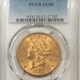 $20 1899-S $20 LIBERTY GOLD DOUBLE EAGE – PCGS MS-61 PL PROOFLIKE POP 3/3 FINER RARE