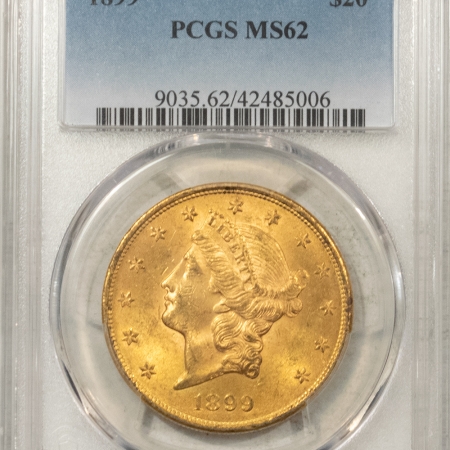 $20 1899 $20 LIBERTY HEAD DOUBLE EAGLE GOLD – PCGS MS-62