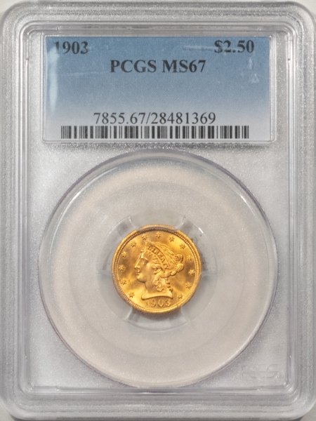 $2.50 1903 $2.50 LIBERTY GOLD PCGS MS-67