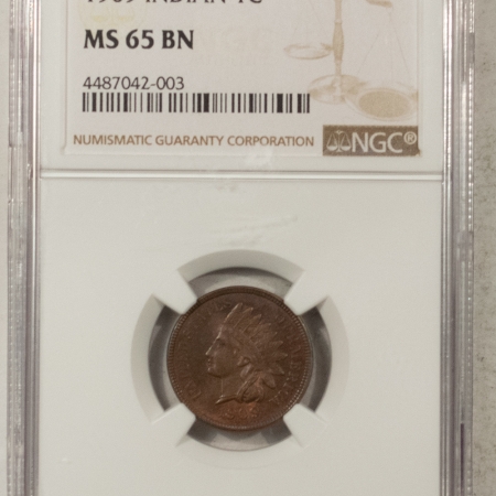 New Store Items 1909 INDIAN CENT – NGC MS-65 BN, FRESH GEM!