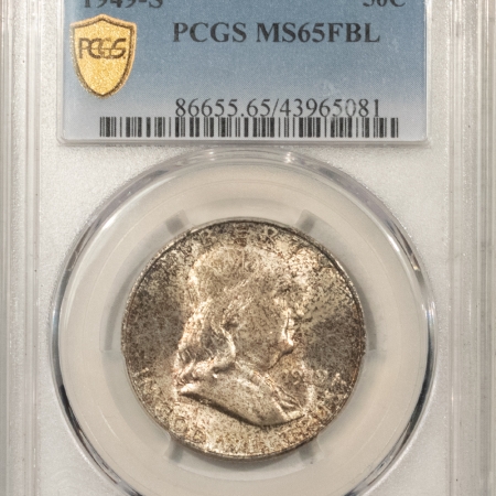 U.S. Certified Coins 1949-S FRANKLIN HALF DOLLAR – PCGS MS-65 FBL, ORIGINAL MINT SET GEM, TOUGH!