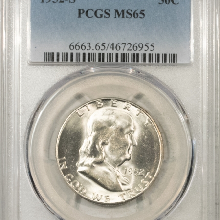 U.S. Certified Coins 1952-S FRANKLIN HALF DOLLAR – PCGS MS-65, BLAST WHITE