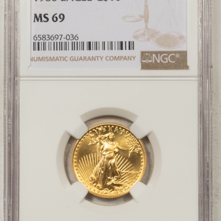 New Store Items 1986 1/4 OZ $10 AMERICAN GOLD EAGLE – NGC MS-69, ROMAN NUMERAL, FIRST YEAR