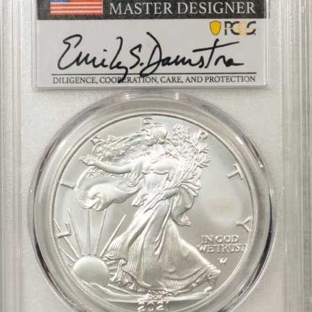 New Certified Coins 2021-W 1 OZ BURNISHED SILVER EAGLE TYPE 2 PCGS SP-70 FRIST STRIKE EMILY DAMSTRA!