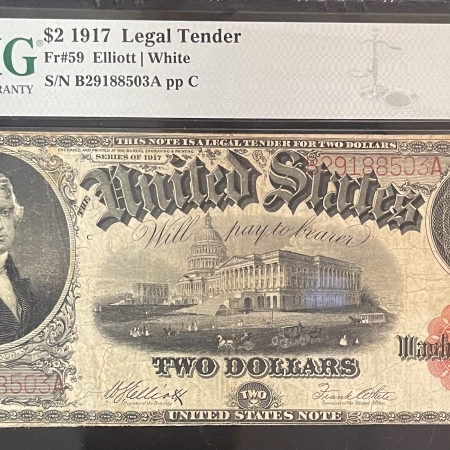 New Store Items 1917 $2 LEGAL TENDER, FR-59, ELLIOTT/WHITE, PMG CHOICE FINE 15