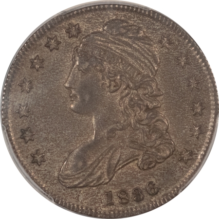 CAC Approved Coins 1836 CAPPED BUST HALF DOLLAR LETTERED EDGE – PCGS AU-55, ORIGINAL, PQ & CAC!