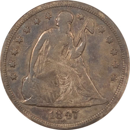 Liberty Seated Dollars 1847 SEATED LIBERTY DOLLAR – ANACS VF-20, SMALL WHITE HOLDER!