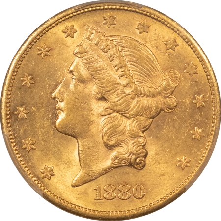 $20 1880-S $20 LIBERTY HEAD GOLD – PCGS AU-58, TOUGHER DATE!
