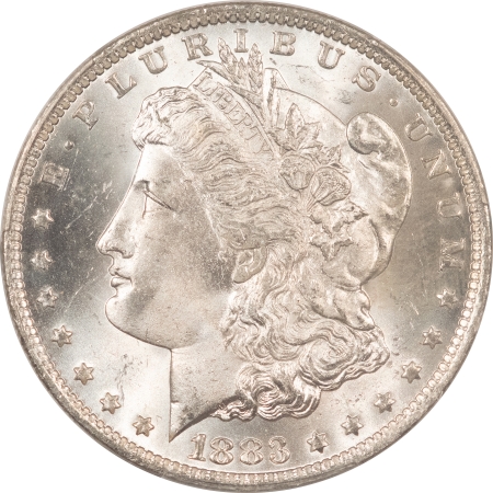 Morgan Dollars 1883-O MORGAN DOLLAR – PCGS MS-66, PREMIUM QUALITY, SUPERB CHEEK!