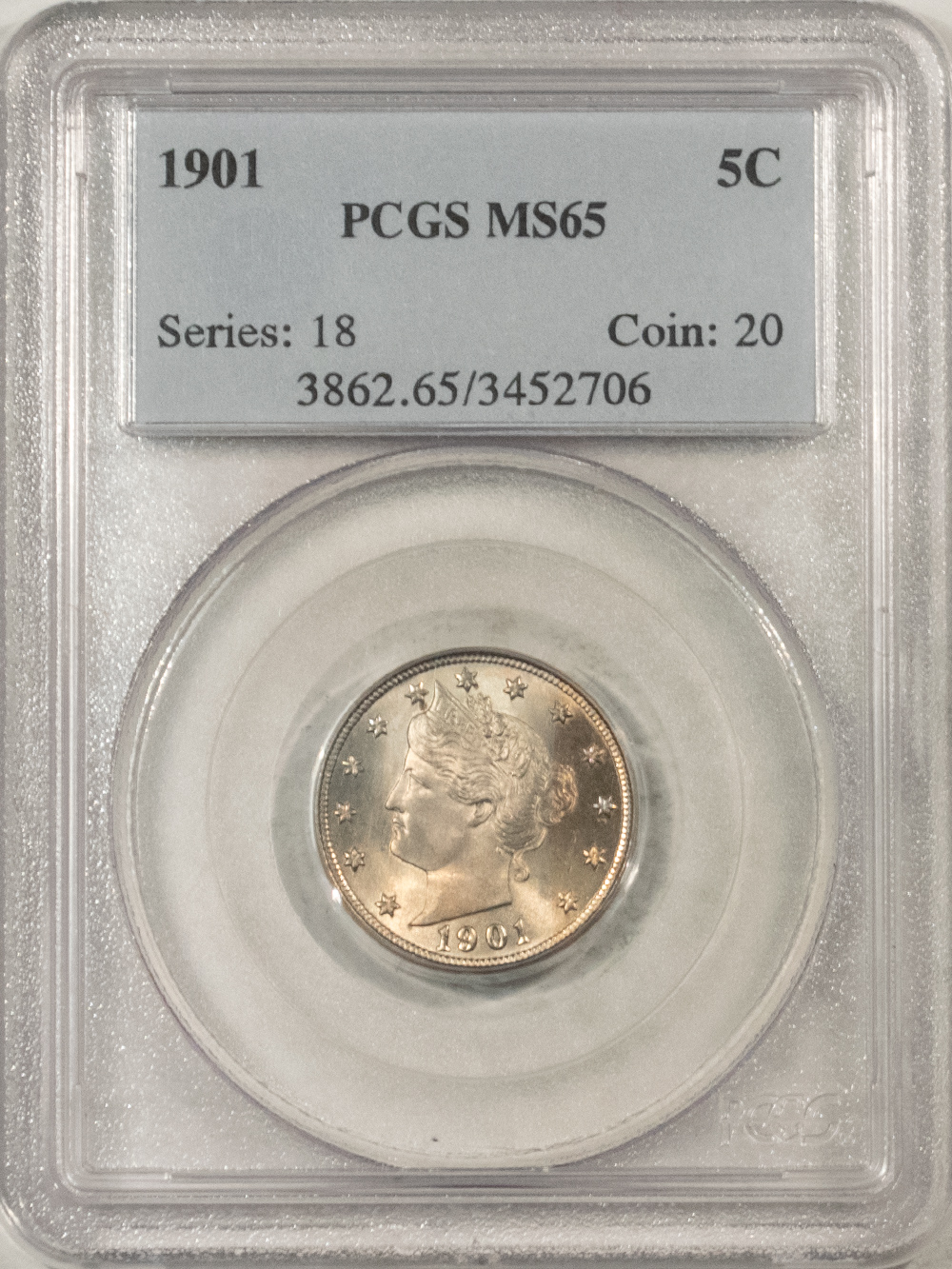 1901 LIBERTY NICKEL - PCGS MS-65, PRETTY GEM! - The Reeded Edge, Inc