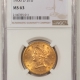 $10 1883 $10 LIBERTY HEAD GOLD EAGLE – NGC MS-61, FLASHY, LOWER MINTAGE DATE!