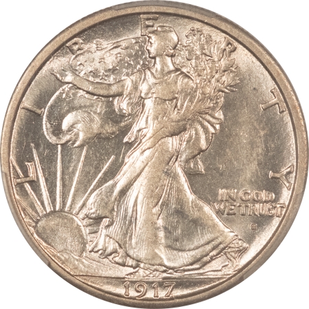 New Certified Coins 1917-S OBVERSE WALKING LIBERTY HALF DOLLAR – PCGS AU-55, BLAST WHITE, LUSTROUS!
