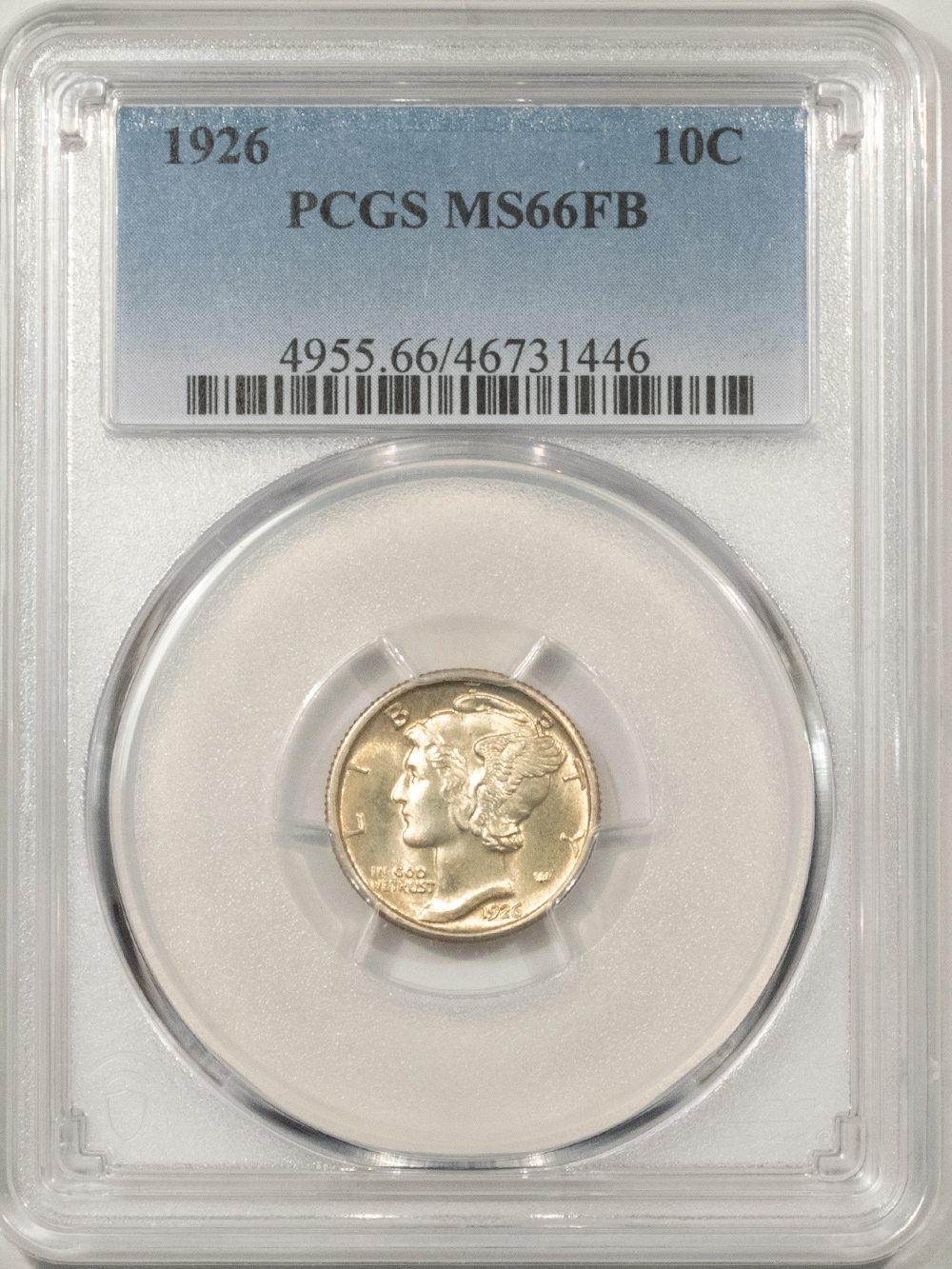 1926 MERCURY DIME - PCGS MS-66 FB, ORIGINAL AND SUPERB! - The Reeded ...