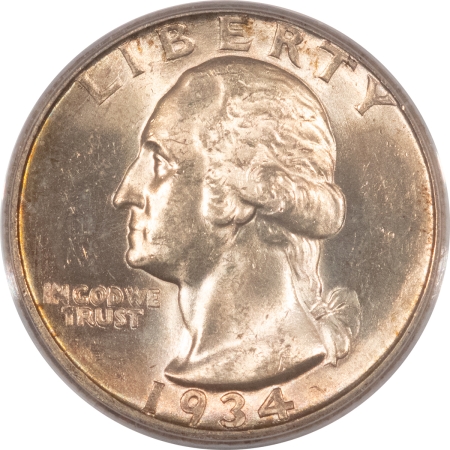 New Certified Coins 1934-D WASHINGTON QUARTER, HEAVY MOTTO – PCGS MS-64, FRESH & PLEASING!