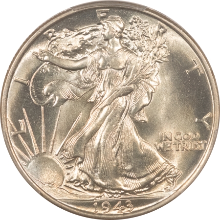 New Certified Coins 1943 WALKING LIBERTY HALF DOLLAR – PCGS MS-65, WHITE GEM!