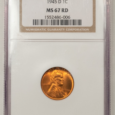 New Store Items 1945-D LINCOLN CENT – NGC MS-67 RD