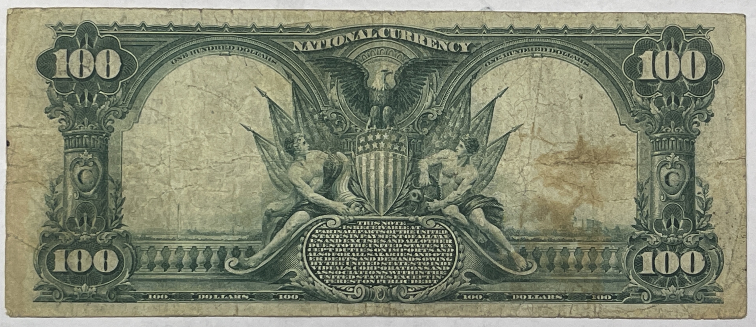 1902 SERIES $100 PB (1918) FR-697, CHTR 3266 COMMERCIAL NB OF PEORIA ...