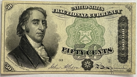 Fractional Currency FRACTIONAL CURRENCY-4TH ISSUE, FR-1379, 50c GREEN SEAL, CHOICE VF/XF-FRESH!