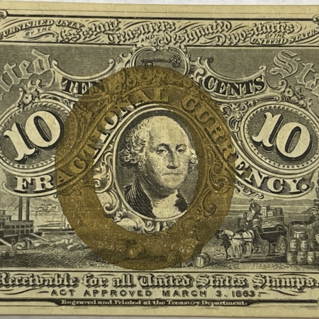 U.S. Currency FRACTIONAL CURRENCY-2ND ISSUE, FR-1246, 10c, FRESH CU, EMBOSSING, GREAT COLOR