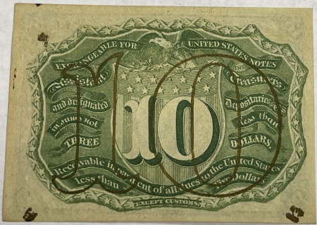 Fractional Currency FRACTIONAL CURRENCY-2ND ISSUE, FR-1246, 10c, FRESH CU, EMBOSSING, GREAT COLOR
