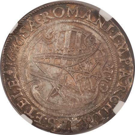 New Certified Coins 1646 CR GERMANY 1/4 THALER SAXONY, KM-407, NGC XF DETAILS (MOUNT REMOVED)