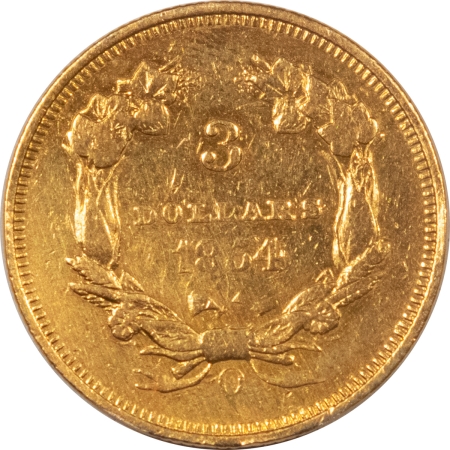 $3 1854-O $3 GOLD PRINCESS – HIGH GRADE DETAILS, HARSHLY POLISHED, READ DESCRIPTION