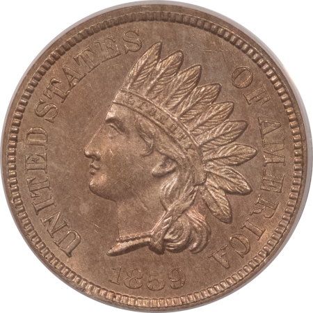 Indian 1859 INDIAN CENT – PCGS MS-63, FLASHY! TOUGH FIRST YEAR ISSUE!