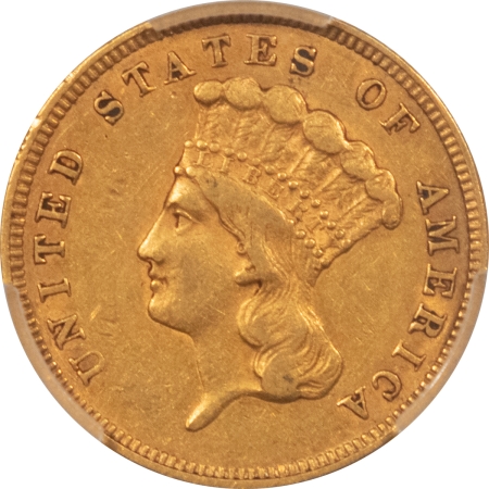 $3 1860 $3 DOLLAR GOLD – PCGS XF-45, LOW MINTAGE DATE, NICE & ORIGINAL SURFACES!