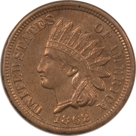 Indian 1862 INDIAN CENT, ROTATED DIES – ANACS MS-62, NEAT VARIETY!