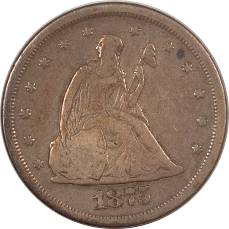New Store Items 1875-S 20 CENT PIECE, NICE CIRCULATED EXAMPLE; GOOD DETAIL!